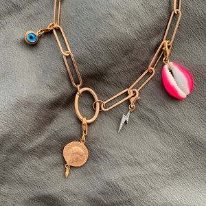 Maisonirem layering chain necklace with detachable charms